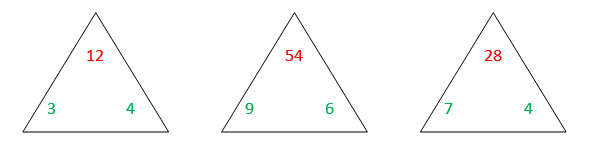 multiplication triangular flash cards