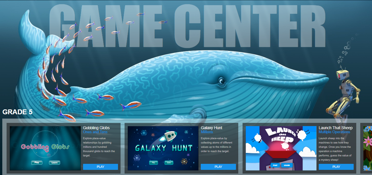 Grade 5 Videos Games Centers To Support Mathematics Practice 